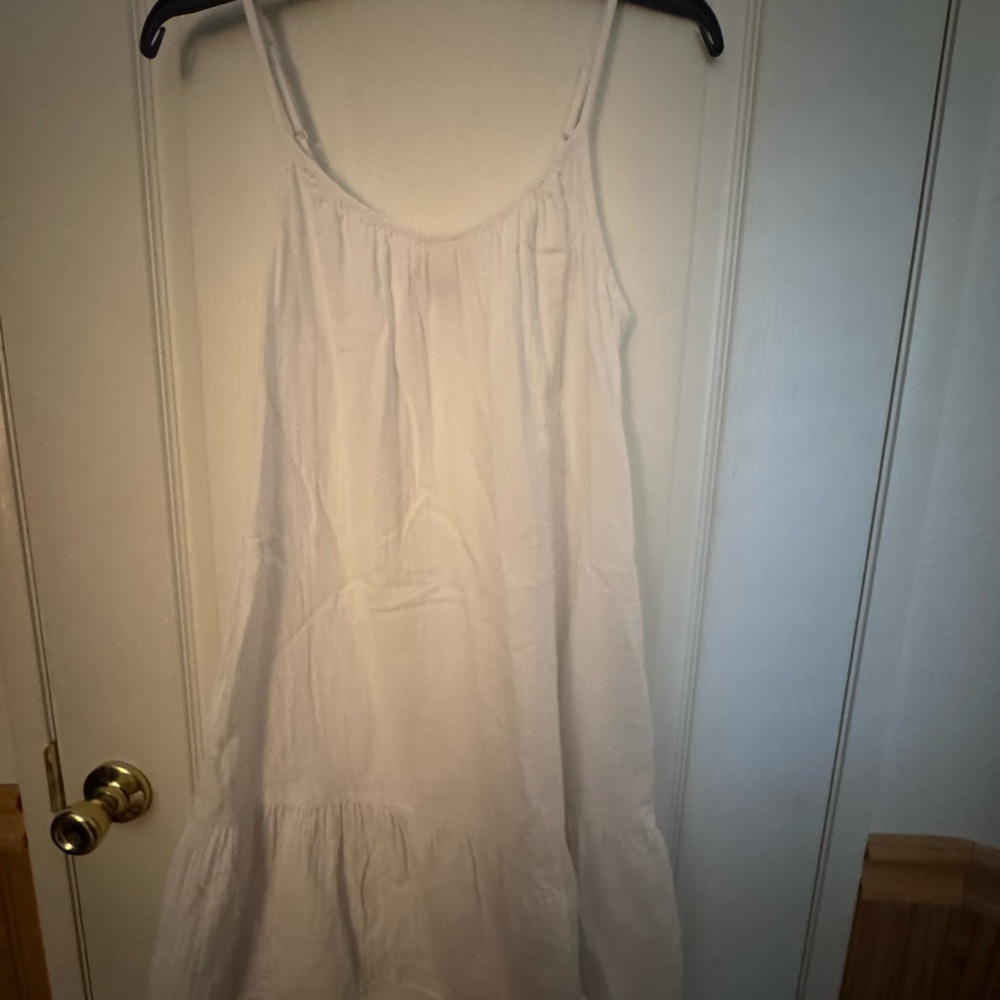 Universal Thread White Sleeveless Tiered Cotton Dress